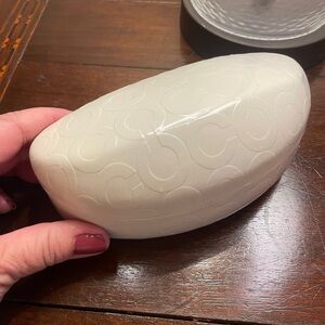 Coach C Logo White Patent Sunglass Case